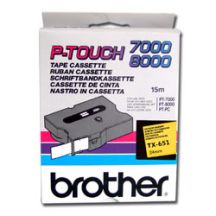 Brother TX-651 labelprinter-tape Zwart op geel