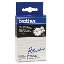 Brother TC-201 labelprinter-tape Zwart op wit