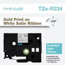 Brother TZE-R234 labelprinter-tape Goud op wit