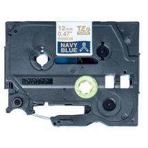 Brother TZE-RN34 labelprinter-tape Goud op navyblauw