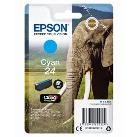 Epson Elephant Singlepack Cyan 24 Claria Photo HD Ink