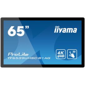 iiyama TF6539UHSC-B1AG interactive whiteboards & accessories 165,1 cm (65") 3840 x 2160 Pixels Touchscreen Zwart USB