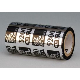 Zebra lint 110 mm x 300 m, Wax/Resin 3200, Kern 25 mm, Detectie sleuf, Zwart -> 12 rollen
