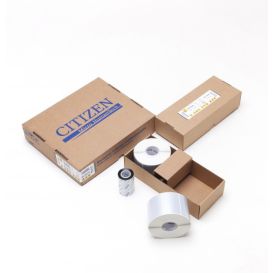 Citizen labels 74x50 mm, Zilver, Kern 40 mm, Polyethyleen, Mat, Diameter 127 mm, 5700 labels + Resin lint