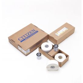 Citizen labels 40x25 mm, Kern 40 mm, Polyethyleen, Semi-gloss, Diameter 127 mm, 21800 labels + Resin linten