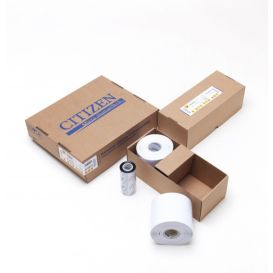 Citizen etiketten 25x216 mm, Kern 40 mm, Synthetisch, Glanzend, Diameter 127 mm, 4000 etiketten + Resin linten