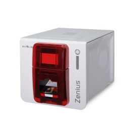 Evolis Zenius Expert, Enkelzijdig, 300 dpi, USB / Ethernet, Magneetstrip lezer/schrijver, Rood
