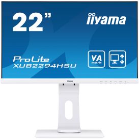 iiyama ProLite XUB2294HSU-W1 LED display 54,6 cm (21.5") 1920 x 1080 Pixels Full HD Zwart, Wit