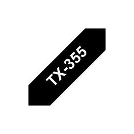 Brother TX-355 labelprinter-tape Wit op zwart