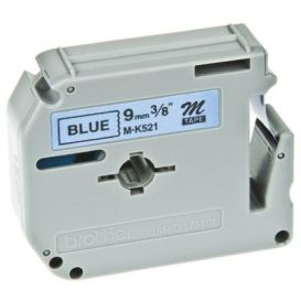 Brother M-K521BZ labelprinter-tape Zwart op blauw