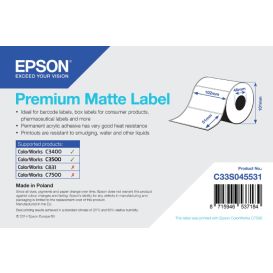Epson labels 102x51 mm, Normaal papier, Premium mat gecoat, 650 labels per rol