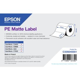 Epson labels 76x127 mm, Synthetisch (polyethyleen), Mat gecoat, 220 labels per rol