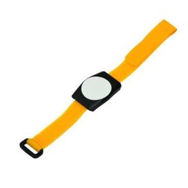 RFID polsband, mifare 13.56 MHz, I.CODE SLI (ISO15693), 265x31.5x9 mm, IP67, kleur tag: zwart, kleur band: geel