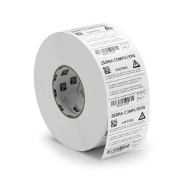 Zebra Labels 102x25 mm, Z-Ultimate 3000T, Kern 76 mm, TT, Polyester, Wit, 5180 per rol -> Per 4 Rollen